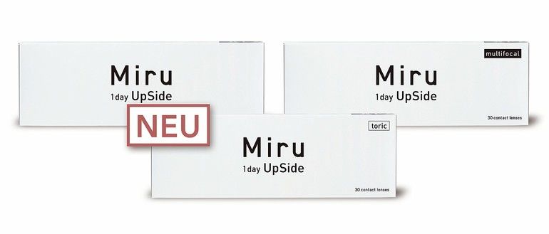 Menicon präsentiert mit der Miru 1day UpSide toric die weltweit erste torische Silikon-Hydrogel-Tageslinse mit Smart Touch-Technologie