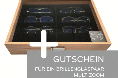 Holzbox mit einem 6er-Set Komplettbrillen...
