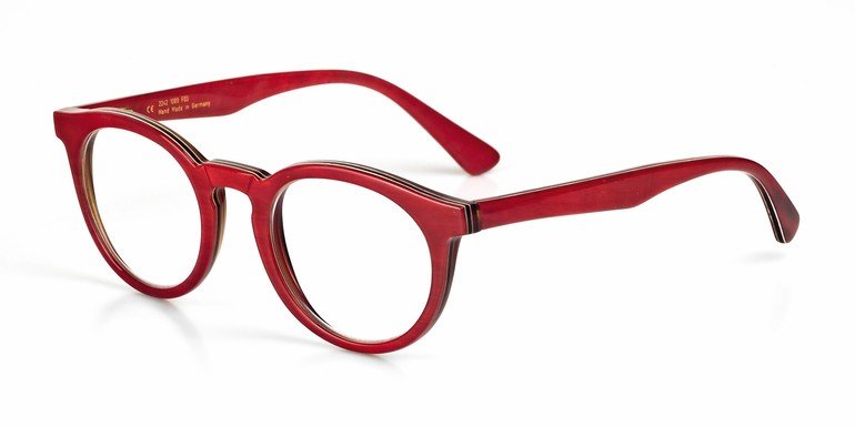 Rote Brille aus Naturhorn
